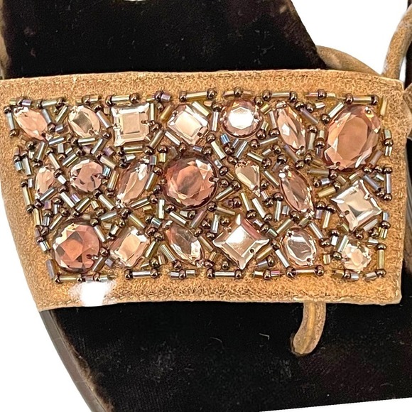 DONALD J Pliner Fifi Brown Velvet Bedazzled Platform Slide Women’s Size 9.5 - Picture 5 of 9